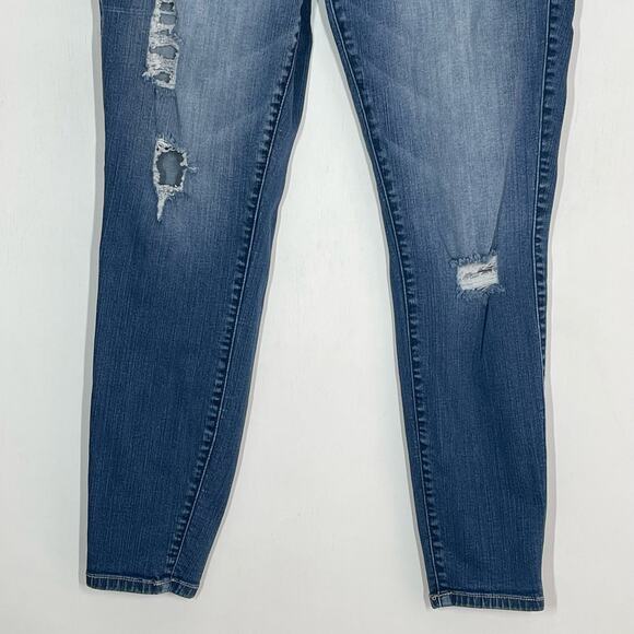 Torrid Premium Skinny Jegging Women's Plus Sz 16R Blue Denim Mid Rise Distressed - Picture 4 of 10